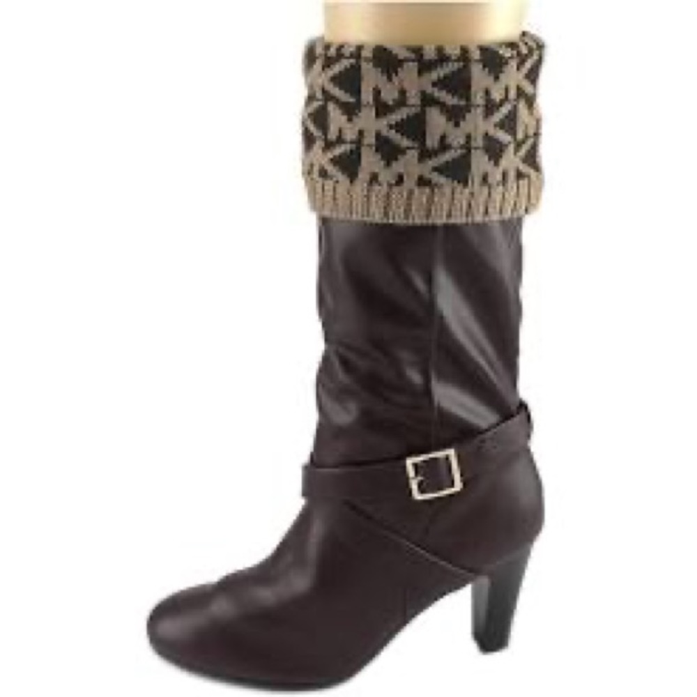🆕Michael Kors Boot Socks Brown/Tan Logo - Picture 7 of 8